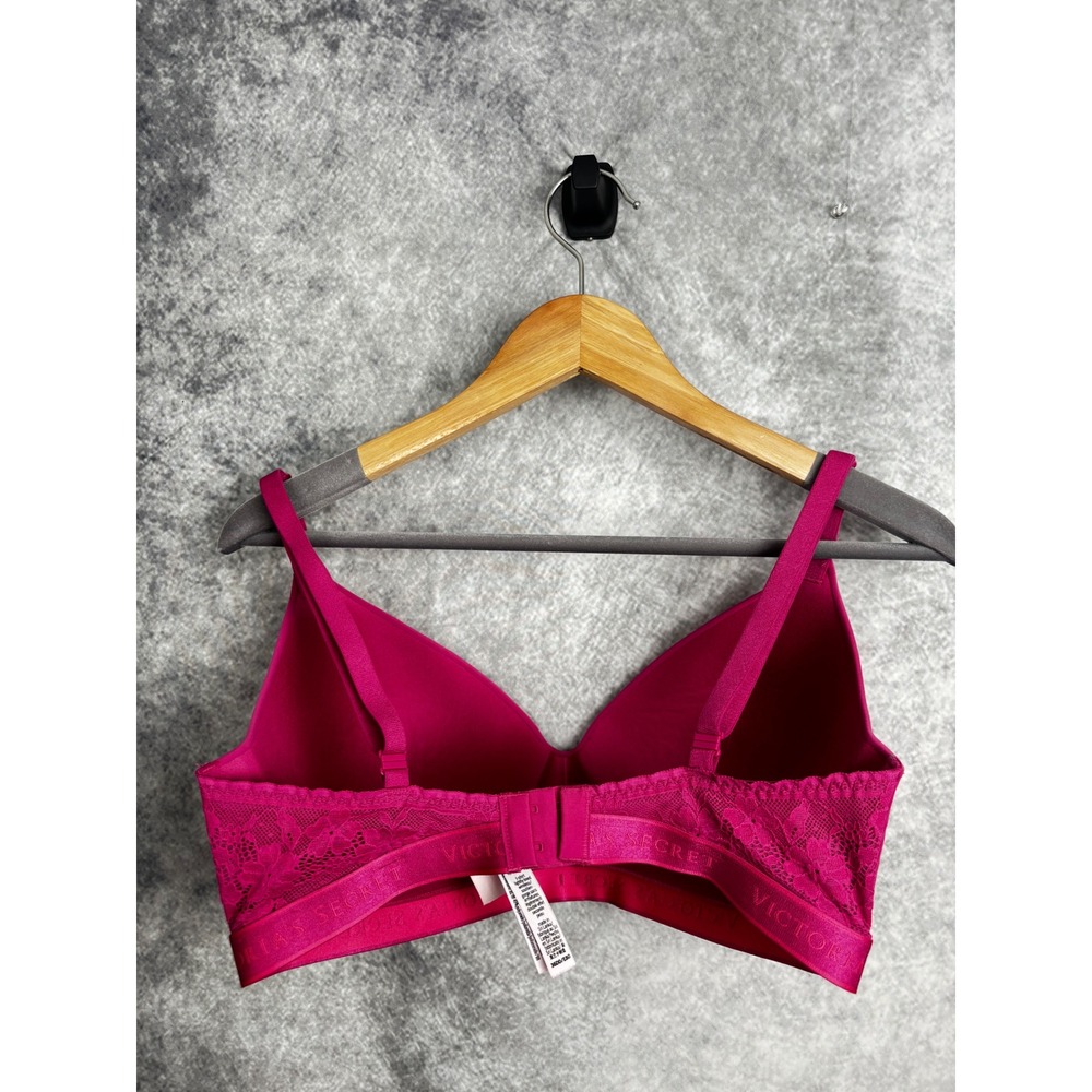 Victoria's Secret T-Shirt Lightly Lined Wireless Hot Pink Bra Size 36DD - Picture 4 of 8